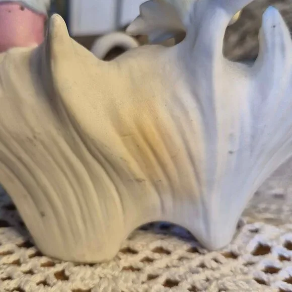 Vintage Pastel Porcelain Elf on a Shell Trinket Dish Planter - Picture 15 of 15